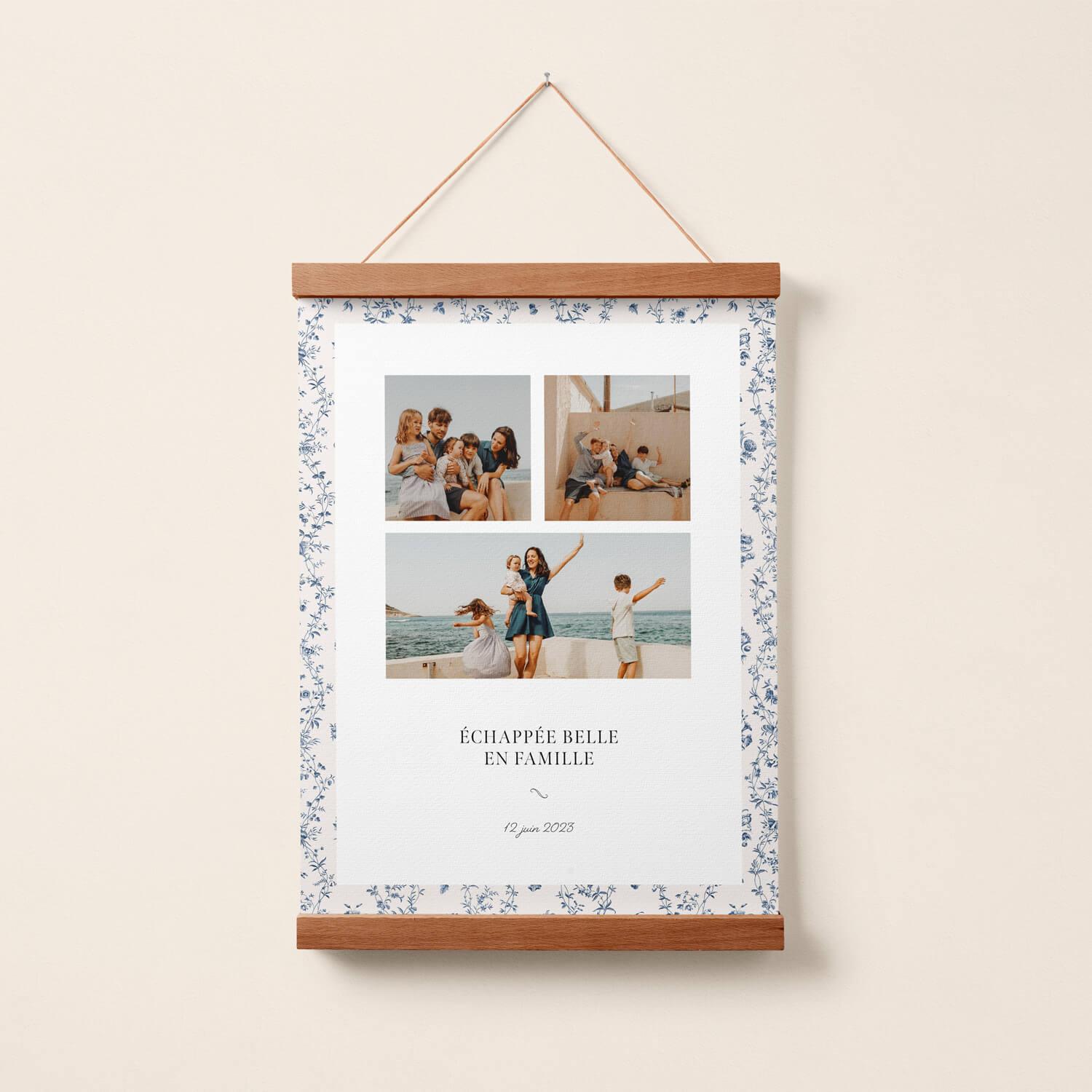 Blue Flower Stripes Photo Poster - Innocence