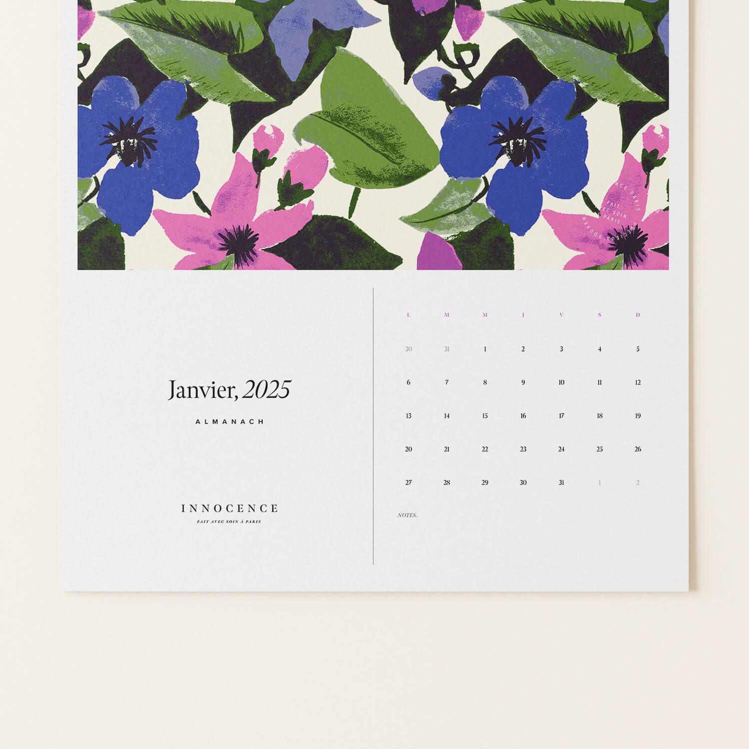 Illustrated A3 Calendar 2025 - Innocence